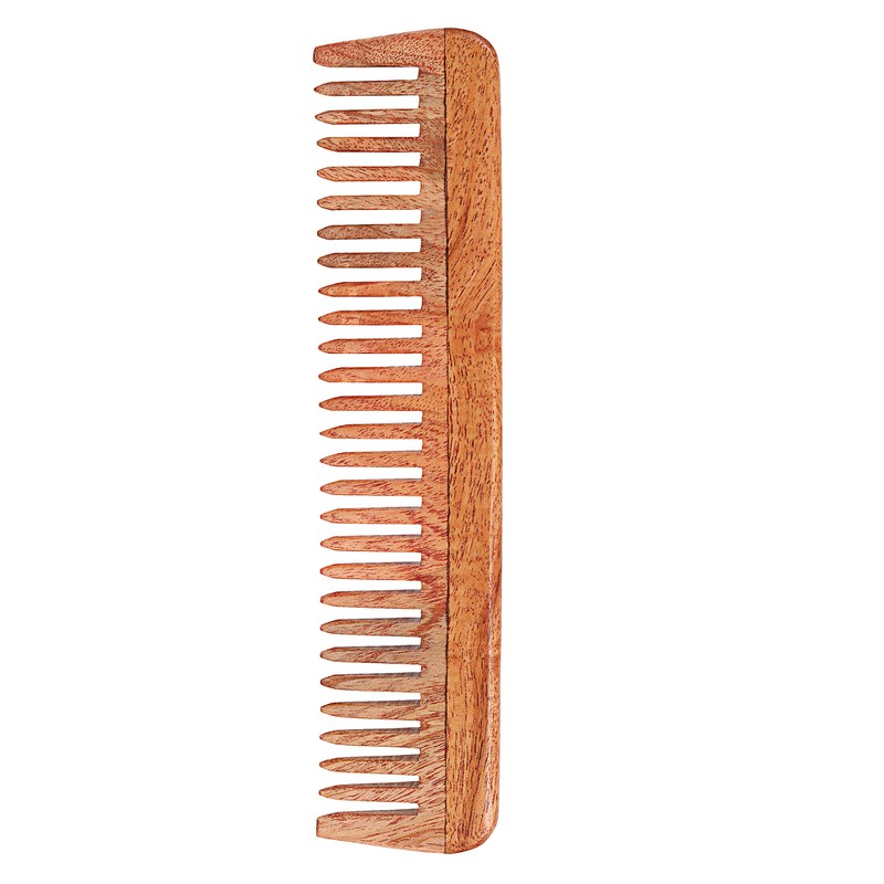 SVATV Handmade NEEM WOOD Detangling Comb for Thick, Curly and
