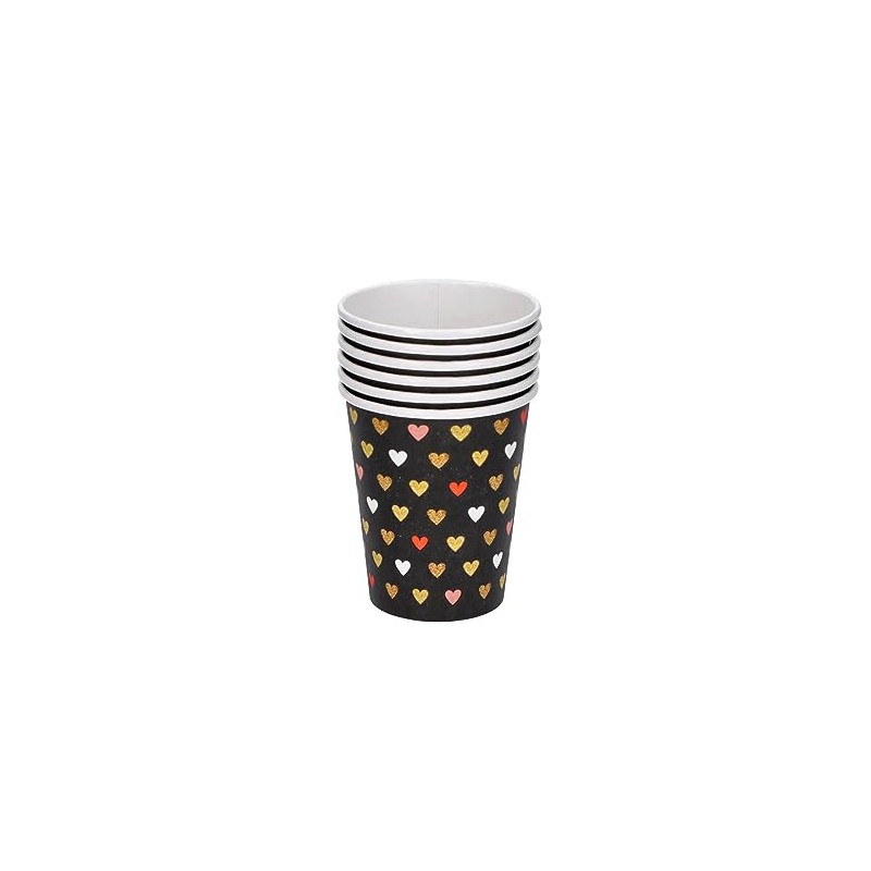 Farbe Xoxo Black Paper Cups (Pack of 6) 250 ml