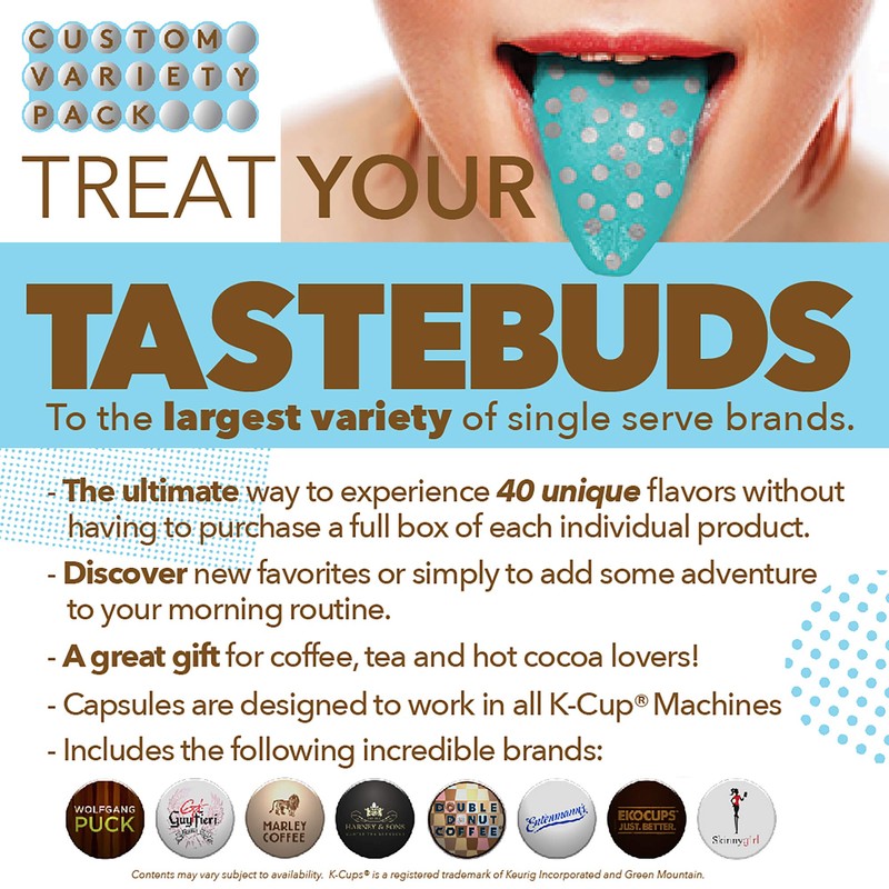 Decaf Coffee Pods Variety Pack Sampler, Assorted Unflavored & Flavored