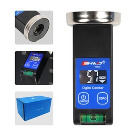 MOTOCOCHE Magnetic Gauge Alignment Crash Gauge with LED Screen & Positioning Bubble, Adjustable Wheel Alignment Magnetic Track Tool for Car Truck Tyre Repair (Range: -90° ~ +90°)