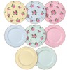 BTaT- Porcelain Floral Plates Set of 8, 8 Inch, Assorted