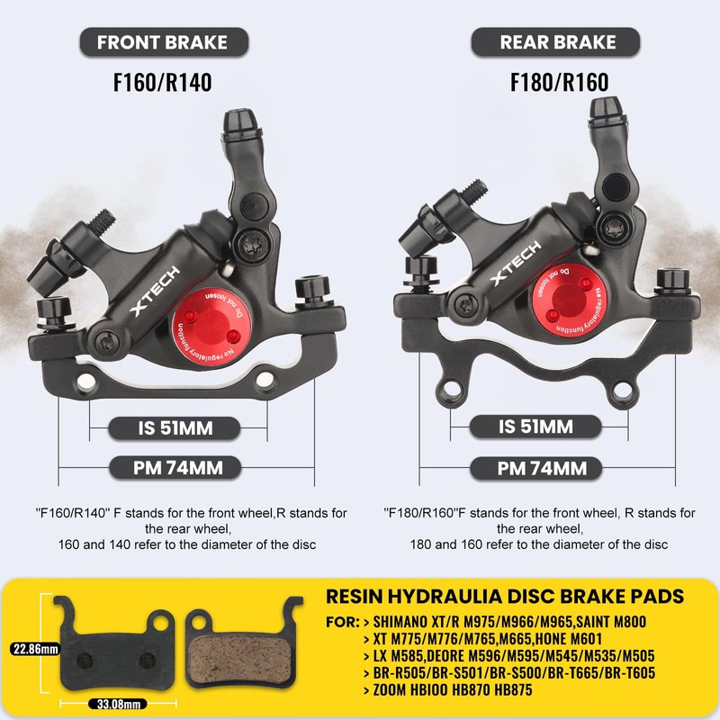 Hydraulic Disc Brake Calipers, HB-100 Line Pulling Bike Disc Brake