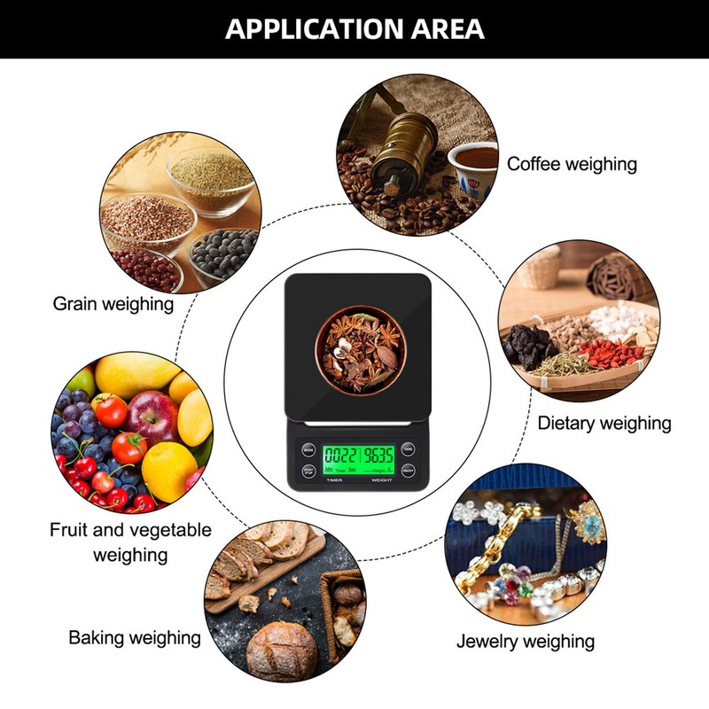 Pour Over Coffee Scale with Timer Portable Electronic Digital Kitchen