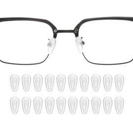 HARFINGTON 10 Pairs Eyeglass Nose Pad 6mm Thickness Silicone Anti-Slip Glasses Nose Grips Air Bag Screw-in Glasses Nose Pads for Plastic Frames Glasses Sunglasses, Clear