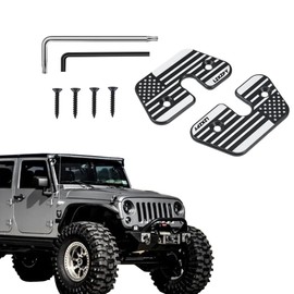 Upgraded Aluminum Alloy Sun Visor Clips,Compatible with Jeep Wrangler JK 2018,JL 2018-2023, 2020-2023 Gladiator Accessories,Repairs Vehicle Sagging Sun Visor (American Flag Black)