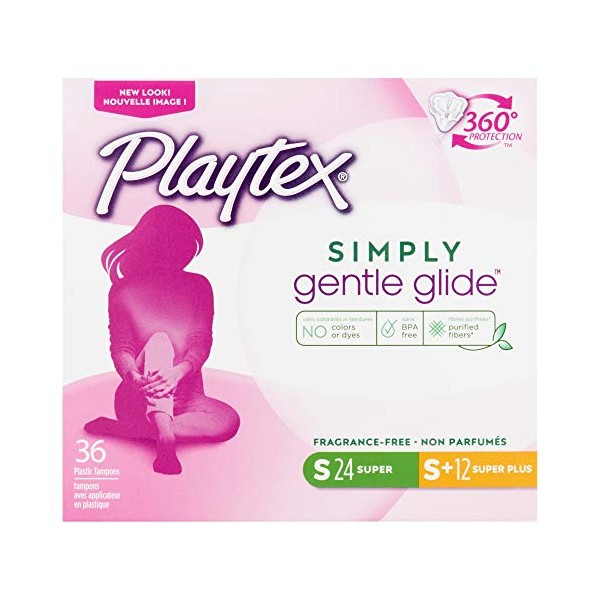 Playtex Gentle Glide Tampons Multipack with Super Absorbency, Unscented, 36 Count