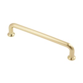 GTV - Furniture Handle Nord | Handle Handles Furniture Handles | Long 14.6 cm | Hole Distance 12.8 cm | ZnAl | Brushed Gold