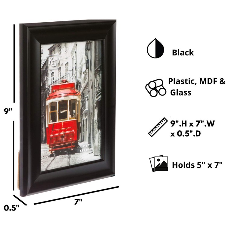 kieragrace KG Reagan Photo Frame - Black, 5" x 7"
