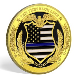 AtSKnSK Saint Michael Police Prayer Coin Patron Saint of Police Officers Police Law Enforcement Challenge Coin (God Bless The Police, 1)