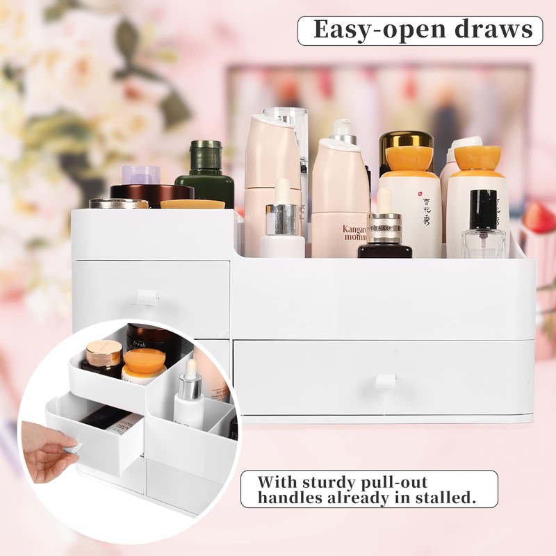 BTremary Makeup Organiser Storage, Cosmetic Organisers with Drawers, Dressing Table