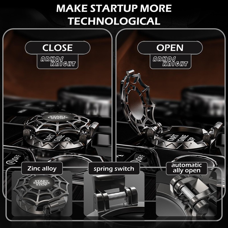 ARKOSKNIGHT Universal Car Push Button Cover - Protective, Anti-Scratch Ignition