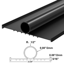 Garage Door Bottom Seals (16 Ft, Black) for Threshold Buffering, Universal Weatherproof Sealing Rubber, Seal Stripping Weather Strip, 5/16 Inch T Ends, 3-3/4 Inch Width by RTHIEAI