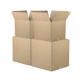 The Boxery Moving Boxes 4-Pack XX-Large | 24x24x24 inch Brown/Kraft Corrugated Cardboard Packing, Moving & Storage for Business/Home – Durable - Eco-Friendly, Recyclable - Made in the USA