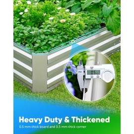 Quictent Galvanized Raised Garden Bed 8x4x2 Ft Tall Metal Planter Box for Vegetables Outdoor Bottomless for Backyard, 2 Tomato Cages Included, 22.04" Deep (Silver)