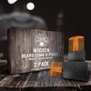 Viking Revolution Wooden Beard Comb & Case, Dual Action Fine
