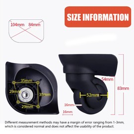 Luggage Suitcase Replacement Wheels Luggage Replacement Wheels Wear-Resistant Mute Suitcase Rubber Swivel Caster Wheels Repair Kits 2 Wheels