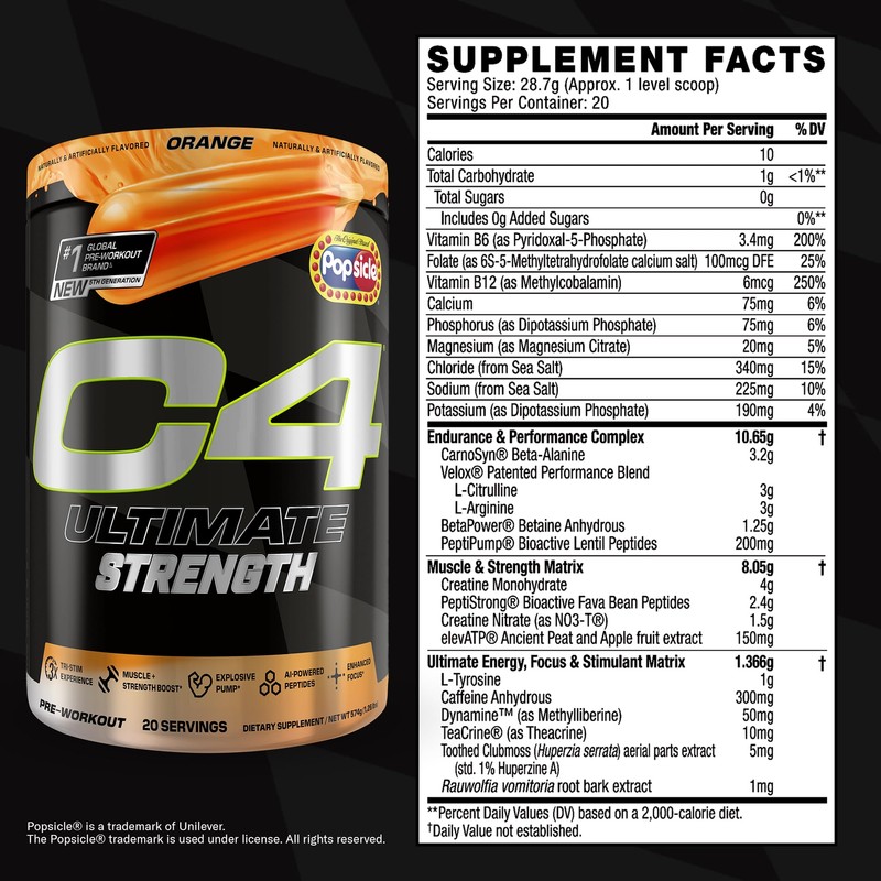 Cellucor C4 Ultimate Strength Pre Workout Powder - Tri-Stim Experience