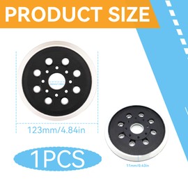 5 Inch 8 Hole Replacement Sander Backing Pad, Round Hook and Loop Backing Pad Random Orbit Sander Sanding Pad Compatible with Bosch Models GEX125-1A PEX220, ROS10 ROS20 ROS20VS ROS20VSC ROS20VSK