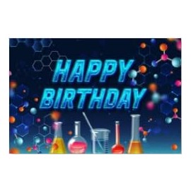 Science Birthday Backdrop Banner Chemical Experiments Theme Decor for Boys Girls Science Chemistry Birthday Party Celebration Decorations Supplies 72x43in