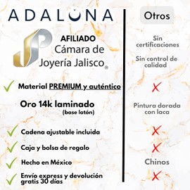 ADALUNA Collar de medalla de la Virgen de Guadalupe para mujer, Oro 14k laminado, Cadena ajustable con dije Nuestra Señora de Guadalupe, Joyería religiosa católica, Regalo caja, bolsa y tarjeta incluida Dia de las madres, primera comunión