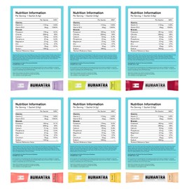 Humantra Electrolytes Powder - 12 Sachet Variety Pack - Powdered Hydration Sachets - Plant-Based Electrolyte Powder with 6 Electrolytes - Vegan, Sugar Free, Gluten Free