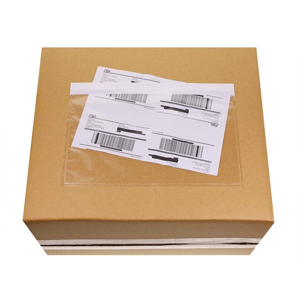 Tupalizy Clear Shipping Mailing Label Envelopes Pouches Top Loading Packing List Adhesives Label Sleeves for Business Invoice Boxes Poly Mailers Bags Packages Storage (9.7x6.6 Inches, 20PCS)