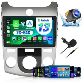 Inefala 2+64G Android 13 CarPlay Car Stereo Radio for Kia Forte Cerato K3 (Manual A/C) 2008-2012, 9'' HD Touch Screen Compatible with Android Auto, AHD Backup Camera, Mirror Link, GPS, WiFi, FM RDS