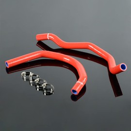 PIT66 Silicone Radiator Hose Kit,Compatible with Yamaha Banshee 1987-2006 YFZ 350 YFZ350 Red with Clamps