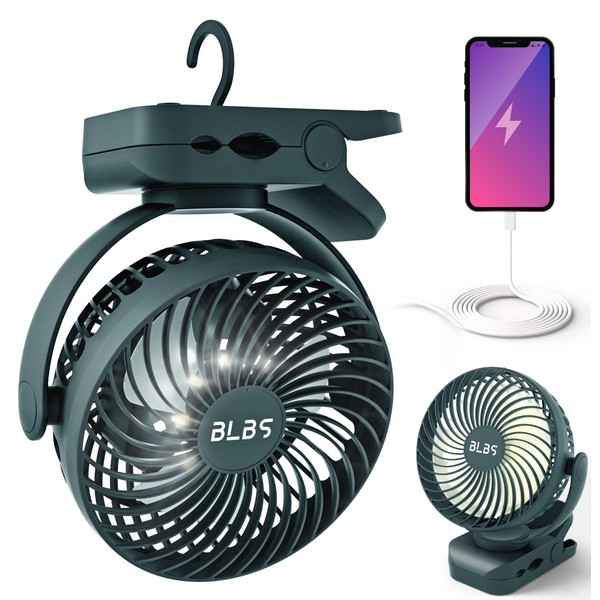 BLBS Rechargeable Camping Fan - 65H 12000mAh With Output Ports,