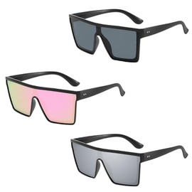 KxrTpx 3PCS rave glasses, sun glasses women, square sunglasses for Women men, oversized sunglasses women, black sunglasses womens, UV400 Protection Trendy Square Eyewear Outdoor Lightweight & Durable