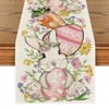 Artoid Mode Flowers Leaves Easter Eggs Rabbit Easter Table Runner,