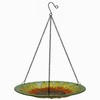 Songbird Essentials Sunflower Hanging Bird Bath, 13 Inch Colorful Glass