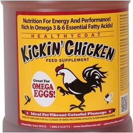 Healthy Coat Kickin' Chicken Feed Supplement: 2.5 Gallon. Plumage, Skin, Molting, Egg, Immune System, Energy