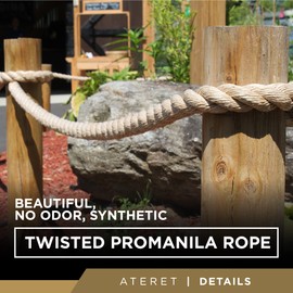 ATERET Twisted ProManila - UnManila Rope I 3/4 inch x 100 feet I 3 Strand Synthetic Polypropylene Rope I Multipurpose, Lightweight, Weather-Resistant Cord for Decor, Landscaping & DIY Projects