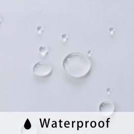 BONZER Waterproof Indoor/Outdoor Sheer Curtains for Patio - Grommet Wide Voile Curtains for Living Room, Bedroom, Porch, Pergola, Cabana, Set of 2 Panels, 100 x 84 inch, White