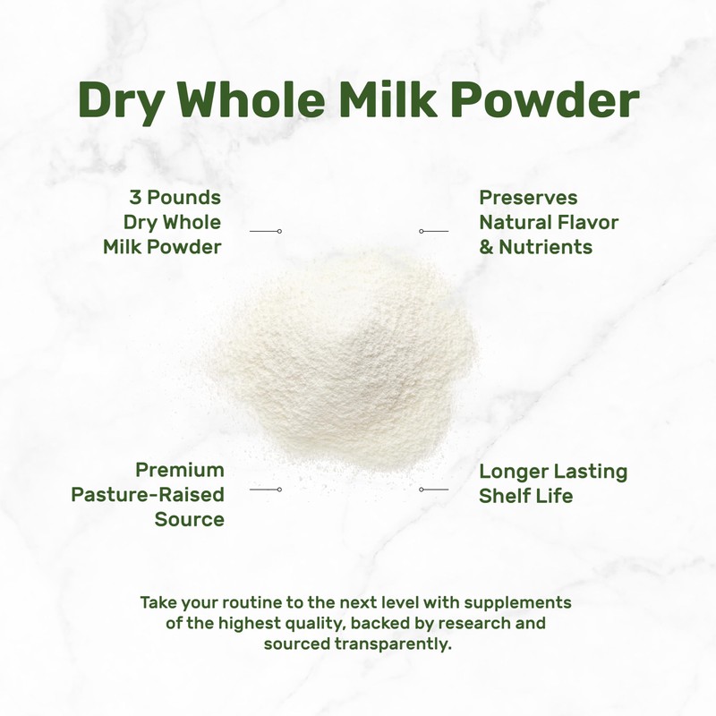 Dry Whole Milk Powder, 3lbs – Natural Pasture Raised Source