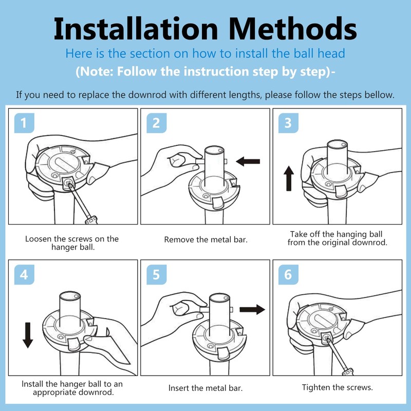BOOSANT BOOSANT 72 INCH Ceiling Fan Downrod With Extended Wires,Extension
