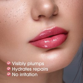 Lip Gloss Plump Labial Hidratante Brillo de Labios Bálsamo Labial Sólido Hidratante Bálsamo Labial Larga Duración Hydrating Lip Gloss & Balm Hybrid with Peptides, Click Lip Balm for Plumps & Moisturizes Labios Secos Agrietados (08#, M)