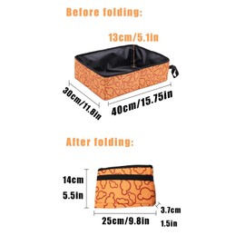 Portable Cat Litter Tray, Foldable Cat Litter Tray, Waterproof and Breathable, Cat Litter Tray Travel for Cat, Foldable, Portable Foldable Cat Litter Tray for Car, Travel, Camping, Large (Orange)