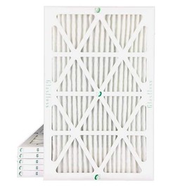 12x24x1 MERV 10 (FPR 5-6) Pleated Air Filters By Glasfloss. Box of 6. Actual Size: 11-3/8 x 23-3/8 x 7/8