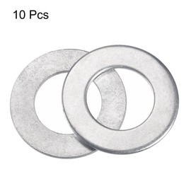 sourcing map 60mm x 33mm x 3mm Carbon Steel Flat Washer for Screw Bolt 10Pcs