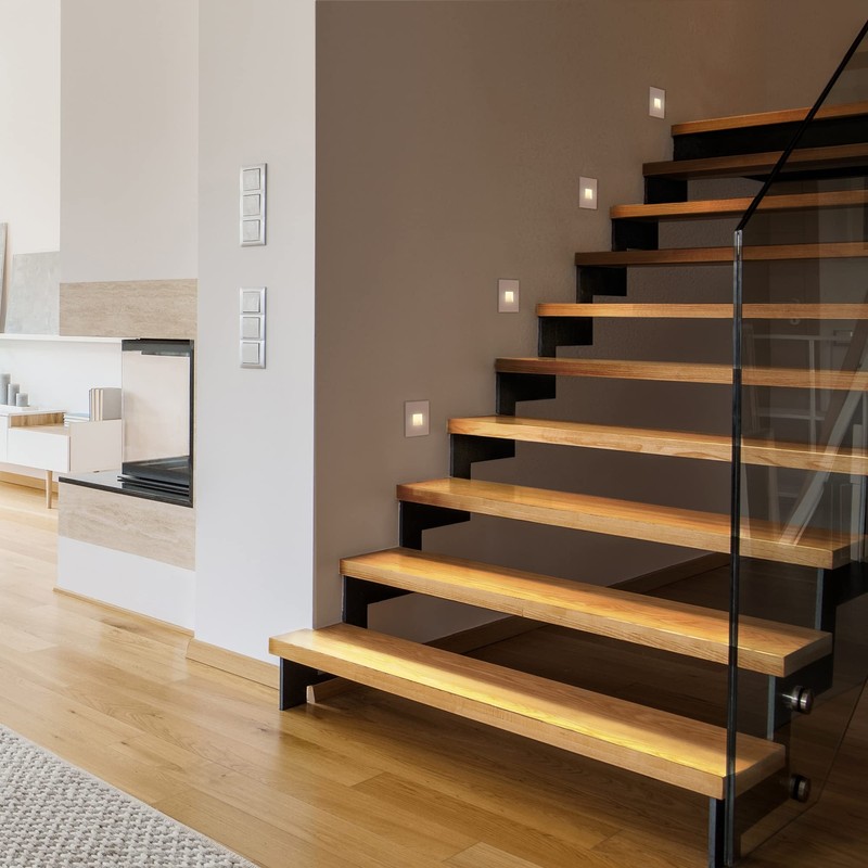 ledscom.de 4 Stück LED Treppenlicht/Wandeinbauleuchte FOW für innen und außen,
