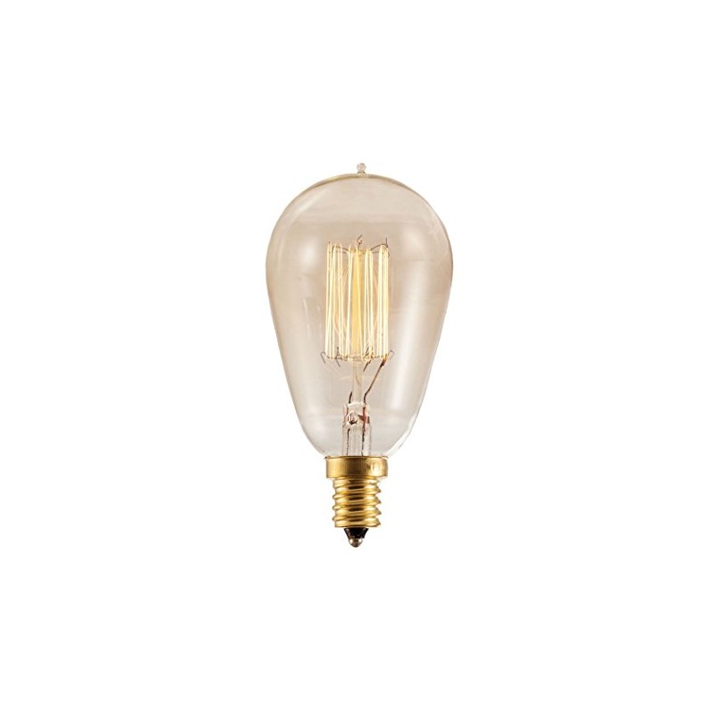 Bulbrite NOS25ST15/SQ/E12 25-Watt Nostalgic Incandescent Edison ST15, Vintage Thread Filament,