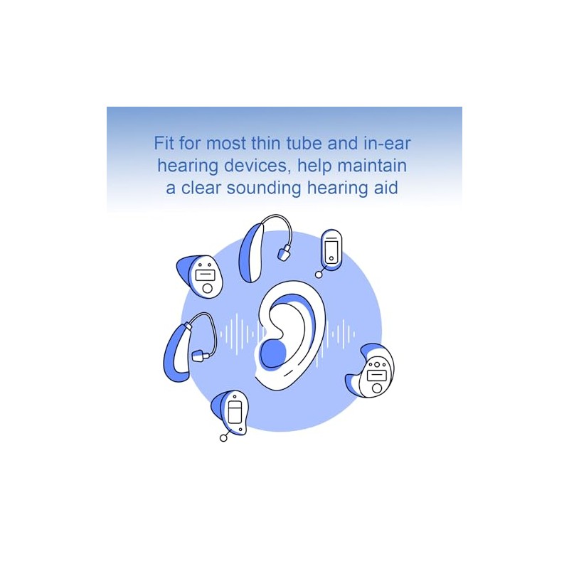 50 Count Hearing Aid Cleaner Ready-to-Use Stands Effective Thread-Fine Instrument