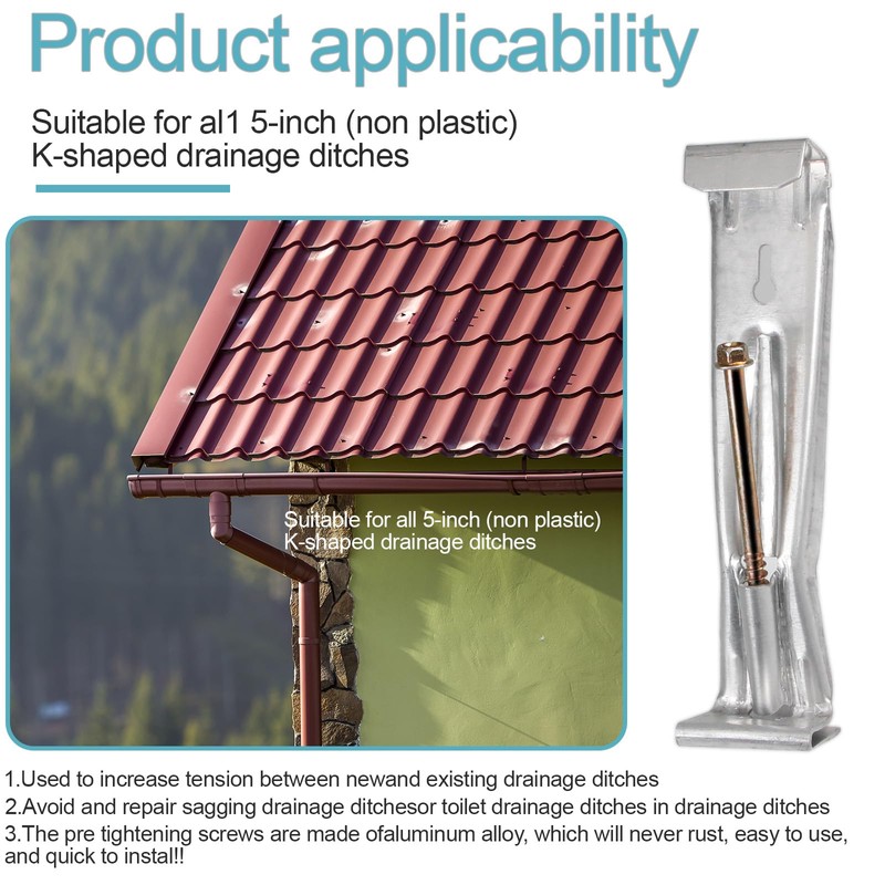 10 Pack 5 Inch K Style Gutter Hangers with Rust-Resistant