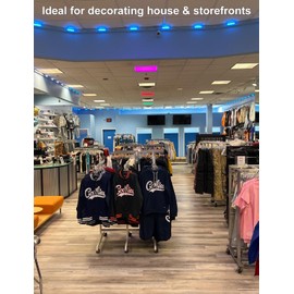 LED Storefront Lights -Permanent Outdoor Lights for House IP67 Waterproof 20 LEDs Window Light with RGB-IC Full Chasing Dynamic Color Strips for Business Store Signs Decor