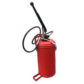High Pressure Manual Grease Bucket Pump (Bulk Fill Pail Pump) w/ Steel Container & Follower Plate (self enclosed unit)