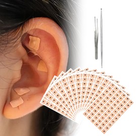 Akupunktur Ohrsamen,Ohrmassage Aufkleber,Einweg-Ohrsamen,Akupunkturstift,Meridianstift Akupressur Stab,Akupressurstift Massage Stift,Multi-Konditionsmassage,Akupressur-Set (1800pcs)