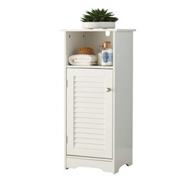 BrylaneHome Louvre Short Cabinet with Cubby, White