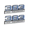 383 6.2L High Performance Engine Emblems in Chrome & Blue